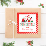 Waving "Ho Ho Ho" Santa Christmas Gift Labels