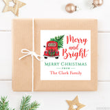 "Merry and Bright" Christmas Truck Gift Labels