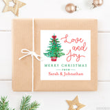 "Love and Joy" Tree Christmas Gift Labels