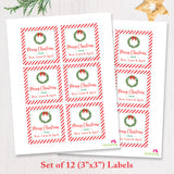 Christmas Wreath Christmas Gift Labels