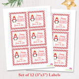 Penguin "Happy Holidays" Gift Labels