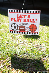 Red All-Star Sports Party Signs (EDITABLE INSTANT DOWNLOAD)