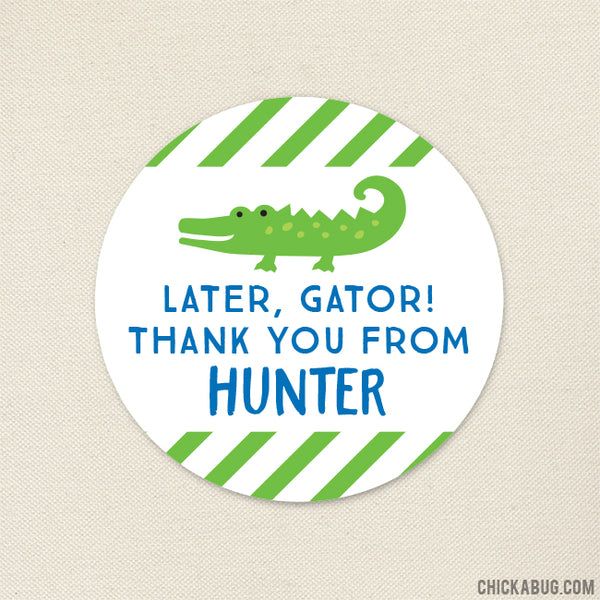Alligator Party Favor Stickers