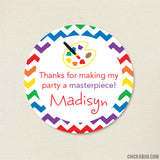 Art Party Favor Stickers
