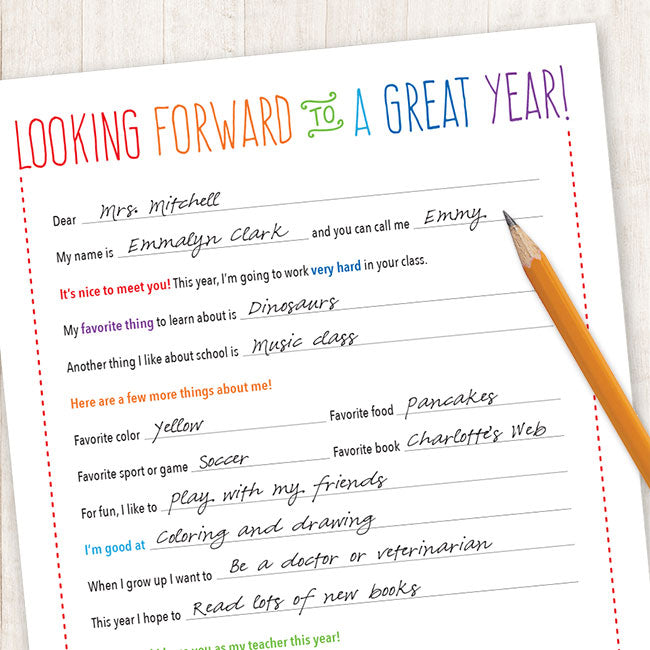 Free Printable Back to School Letter to the Teacher (INSTANT DOWNLOAD)