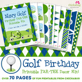 Navy Golf Birthday Party Printable Decor Kit (Digital File)