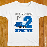 Garbage Truck Birthday Iron-On - Blue