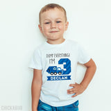 Garbage Truck Birthday Iron-On - Blue