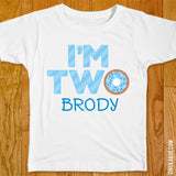 Blue Donut "I'm Two" Iron-On