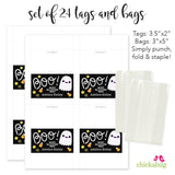 Halloween Ghost "Boo" Paper Tags and Bags - Black