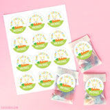 Bunny on a Carrot Easter Stickers