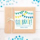Blue "Celebrate" Gift Labels