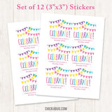 Pink "Celebrate" Gift Labels