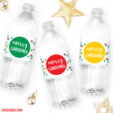 Christmas Lights Water or Soda Labels