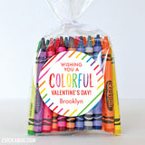 "Wishing You a Colorful Valentine's Day" Stickers