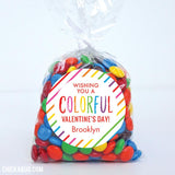 "Wishing You a Colorful Valentine's Day" Stickers
