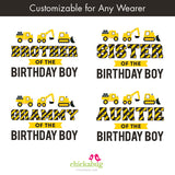 Construction Birthday Family Iron-On