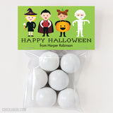 Costumed Kids Halloween Paper Tags and Bags