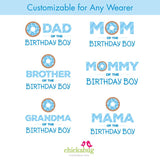 Blue Donut Birthday Family Iron-On