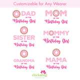 Pink Donut Birthday Family Iron-On