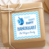 Hanukkah Dreidel Personalized Gift Stickers