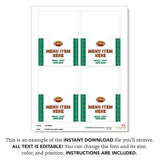 Football Party Table Tent Cards (EDITABLE INSTANT DOWNLOAD)