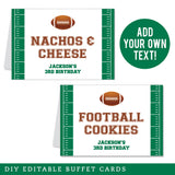 Football Party Table Tent Cards (EDITABLE INSTANT DOWNLOAD)