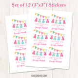 Pink Party Garland Gift Labels