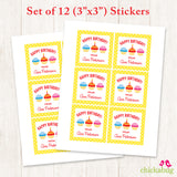 Cupcakes Birthday Gift Labels