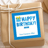 Blue Birthday Gift Labels
