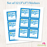 Blue Birthday Gift Labels