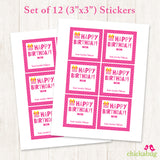 Pink Birthday Gift Labels