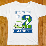 Blue Golf Cart Birthday Iron-On