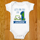 Blue Golf Cart Birthday Iron-On