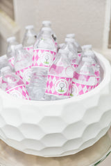 Pink Golf Birthday Party Water Labels