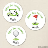 Golf Birthday Stickers