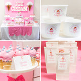 Pink Ice Cream Birthday Stickers