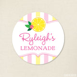 Pink Lemonade Birthday Stickers