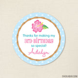 Luau Party Favor Stickers