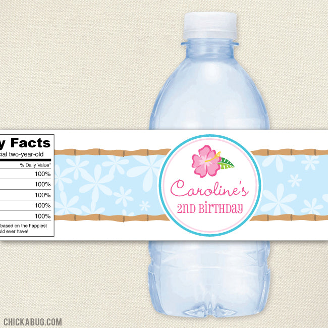 2nd Birthday Girl Water Bottle Labels, 2 Year Old Girl 2nd