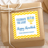 Menorah Personalized Hanukkah Gift Stickers
