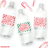 Merry Christmas Water or Soda Labels