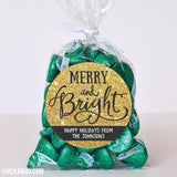 "Merry and Bright" Happy Holidays Stickers