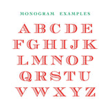 Red and Green Stripe Monogrammed Christmas Labels