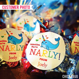 Narwhal Valentine's Day Stickers