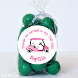 Pink Golf Party Favor Stickers