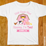 Pink Farm Birthday "Hooray I'm AGE" Iron-On