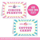 Pink Carnival Party Table Tent Cards (EDITABLE INSTANT DOWNLOAD)