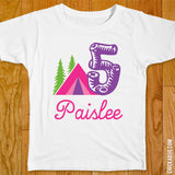 Pink Camping Birthday Iron-On