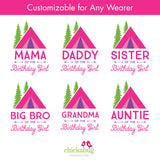 Pink Camping Birthday Family Iron-On